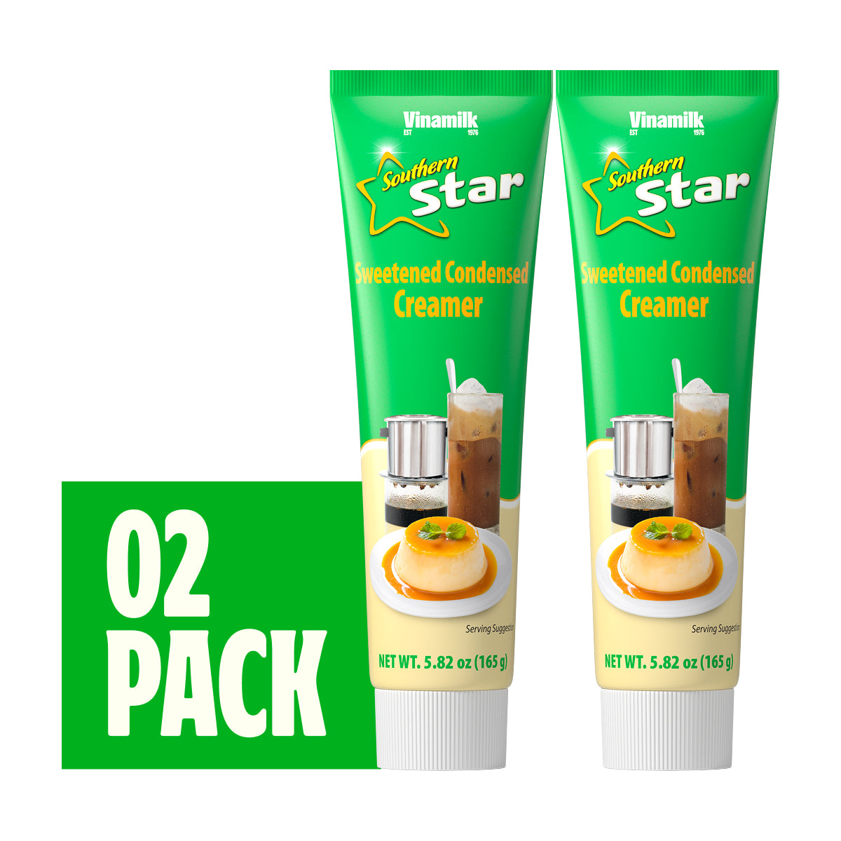 Vinamilk Sweetened Condensed Creamer Tubes 5.82 Oz Each, Kantar Choice, Light Creamy Sweet - Portable Liquid Creamer for Vietnamese Drip Coffee, Smoothie, and Dessert