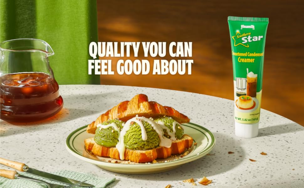 Vinamilk Sweetened Condensed Creamer Tubes 5.82 Oz Each, Kantar Choice, Light Creamy Sweet - Portable Liquid Creamer for Vietnamese Drip Coffee, Smoothie, and Dessert