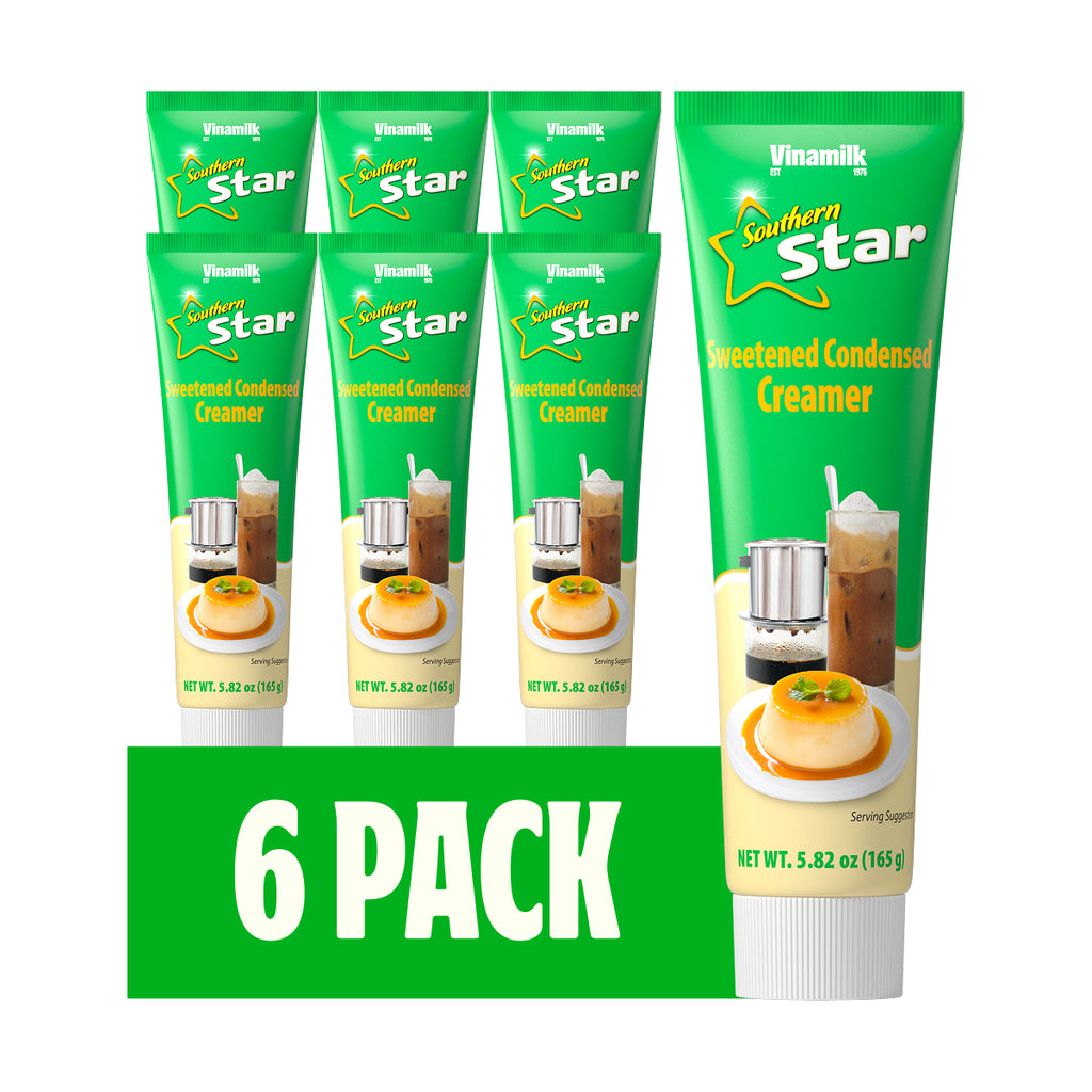 Vinamilk Sweetened Condensed Creamer Tubes 5.82 Oz Each, Kantar Choice, Light Creamy Sweet - Portable Liquid Creamer for Vietnamese Drip Coffee, Smoothie, and Dessert